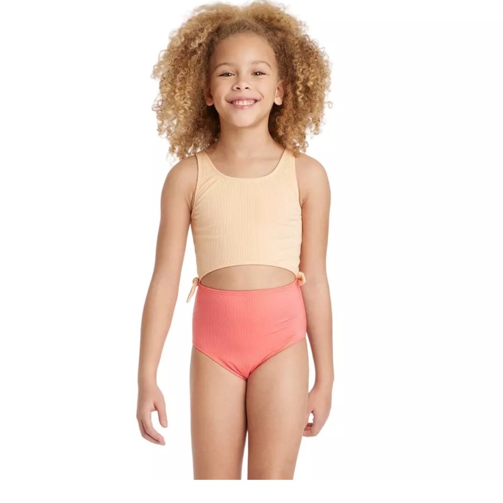 Art Class kids swimsuit peach orange